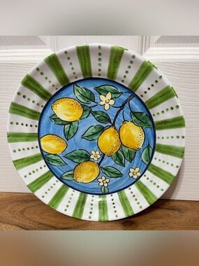 Set of 4 Lemon Fruit Melamine Dessert Plates 8.8” Hobby Lobby NEW